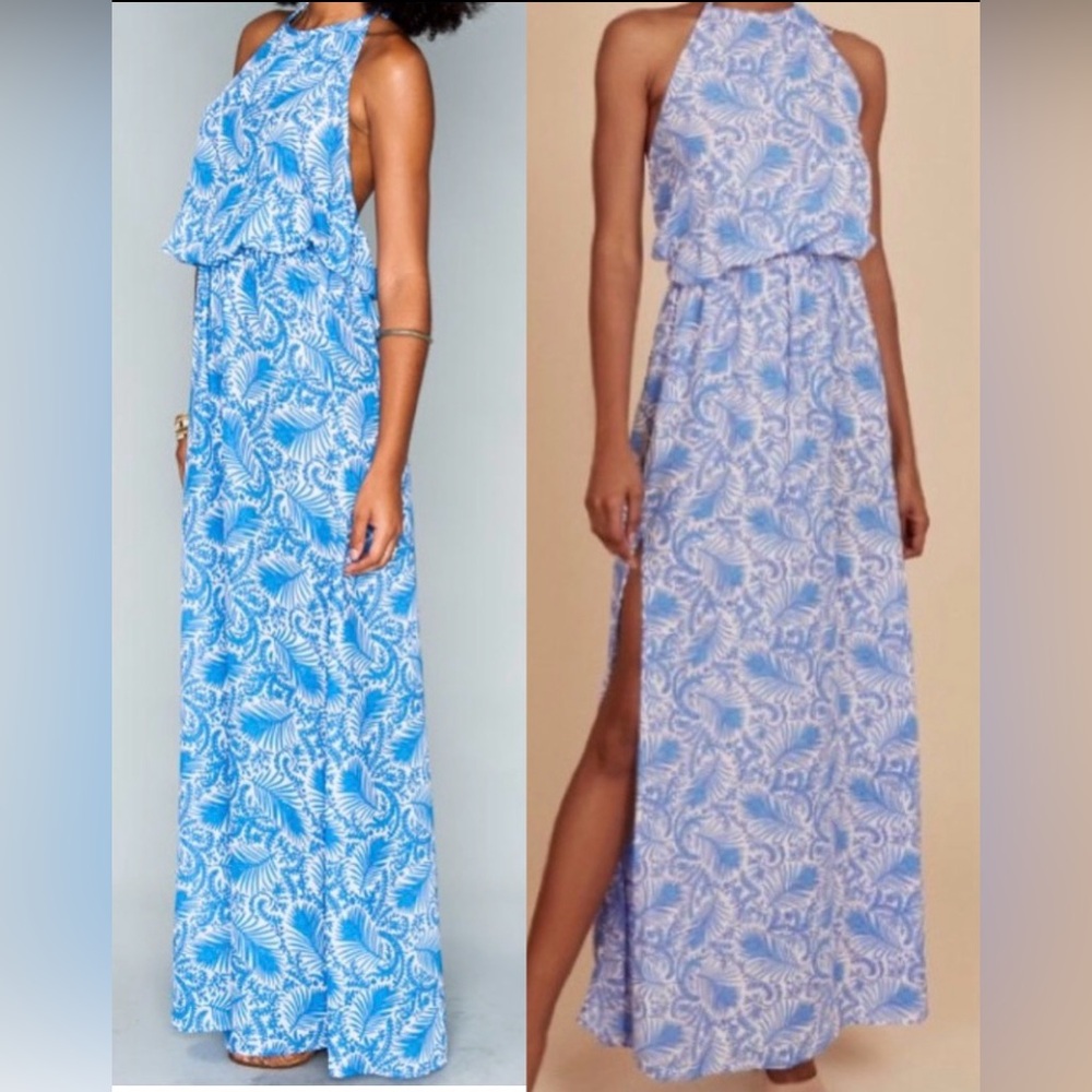 NWT Show Me Your Mumu Heather Halter Maxi Dress - in Sea Breeze - Picture 2 of 14